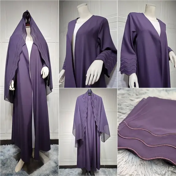 Traditional Muslim Kaftan With Scarf