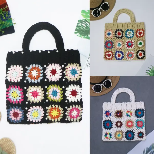 Grand sac fourre-tout fait main au crochet