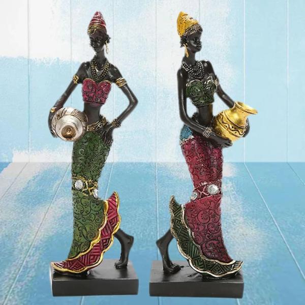 African Dancing Woman Miniatures Statue