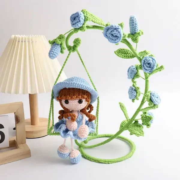 Amigurumi and flower swing