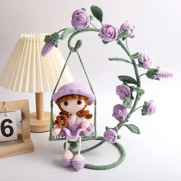 Amigurumi and flower swing