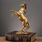 Golden Silver Black Horse Resin Sculpture