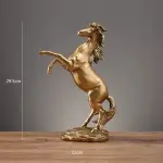 Golden Silver Black Horse Resin Sculpture